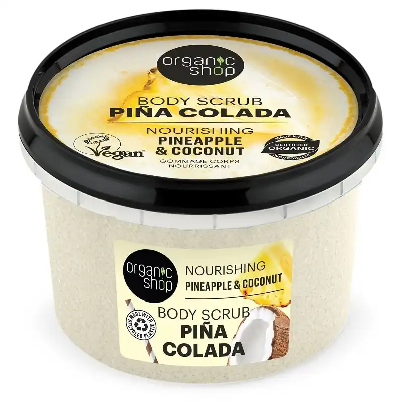 Organic Shop Pina Colada tápláló testradír ananásszal és kókusszal – 250ml Szezonális akció