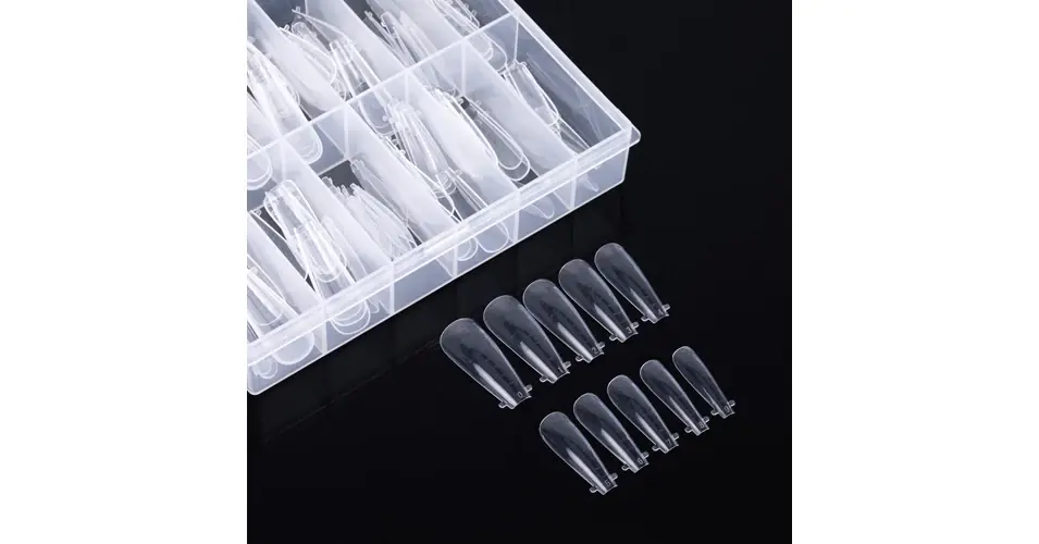 Alacsony ár Dual Reverse Tip akrilgél orosz mandula clear 120 db