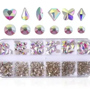 Bestseller Strassz box MIX SS3-SS10 + formastrassz - 11 kék irizáló