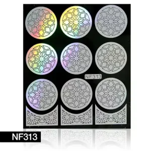 Újdonság Körömdíszítő sablon NF313 ezüst