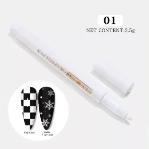 Akril toll nail art pen - 2 fehér Biztonságos fizetés