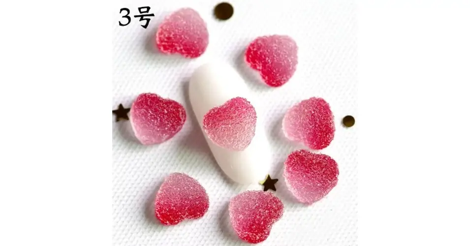 3D DIY körömdíszítő formák Nail Charm 5db - szív Love Valentin 1 piros Expressz kézbesítés