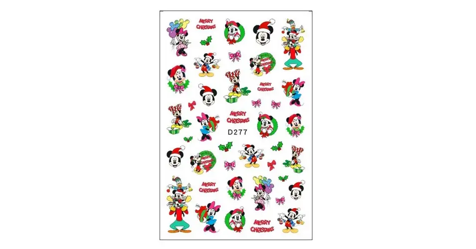 Expressz szállítás Körömmatrica - D277 Karácsony Mickey