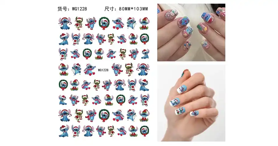 Utolsó esély Körömmatrica - WG1228 Stitch karácsony