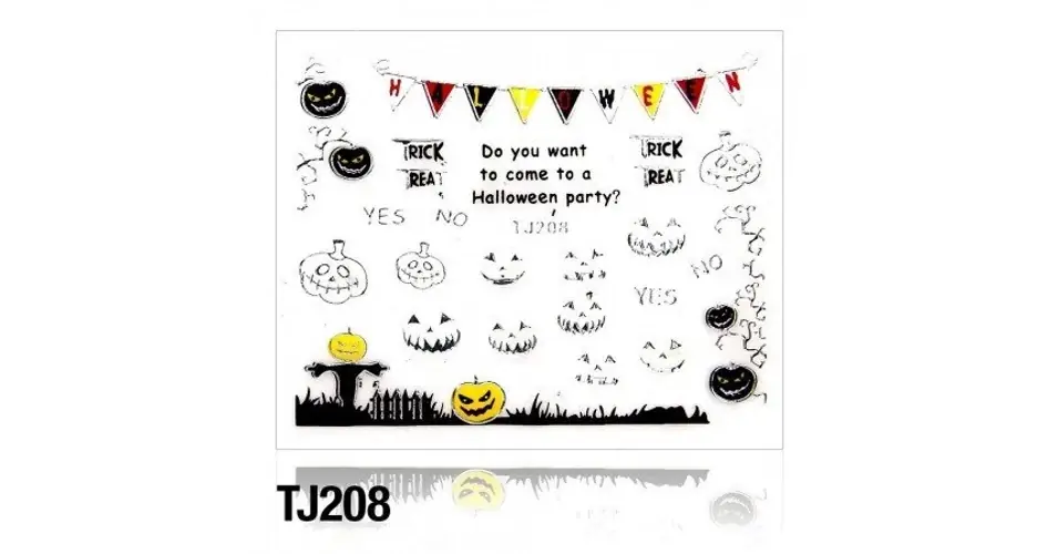 Népszerű Körömmatrica TJ-208 (ezüst) Halloween