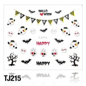 Körömmatrica TJ-215 (ezüst) Halloween Biztonságos vásárlás