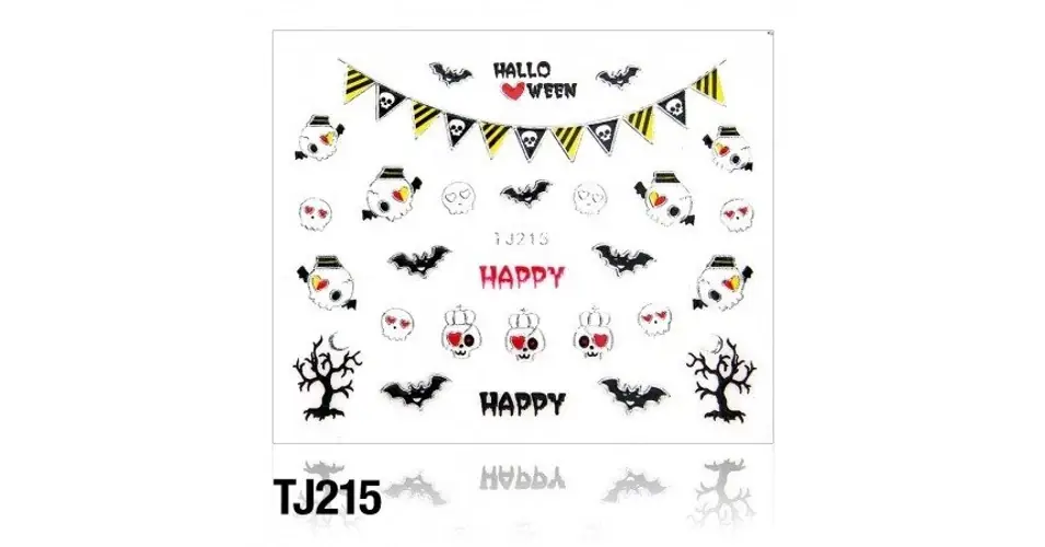 Körömmatrica TJ-215 (ezüst) Halloween Biztonságos vásárlás