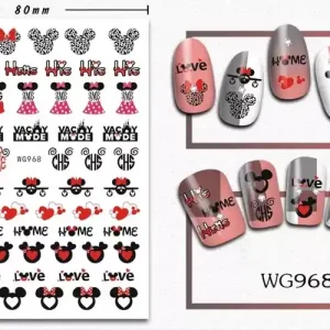 Akciós ár Körömmatrica - WG968 Mickey LOVE