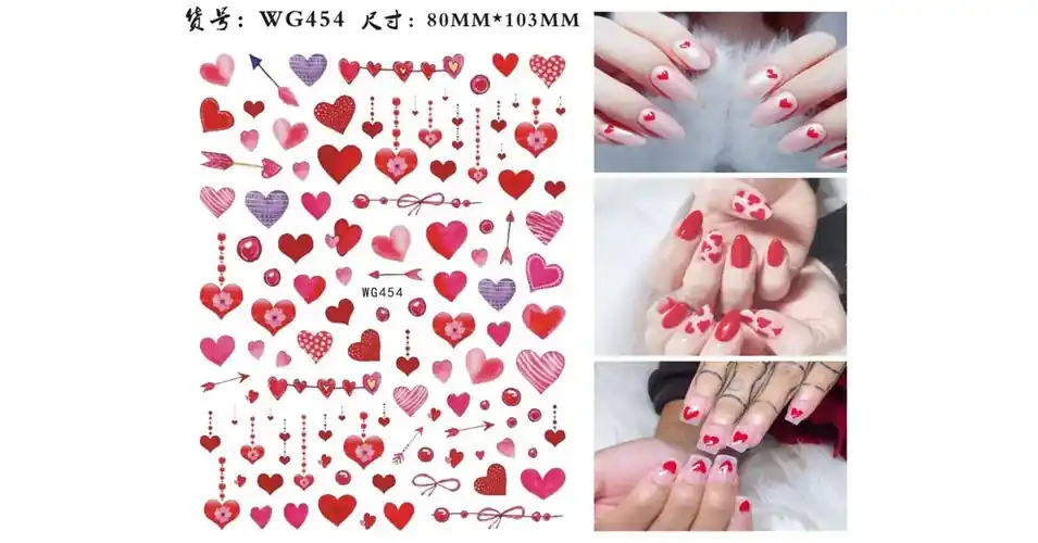 Körömmatrica - WG454 Love Valentin Akciós ár