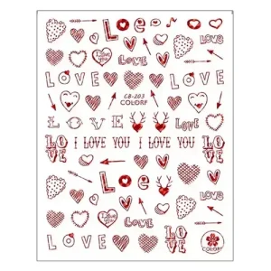 Akció Körömmatrica - CB-203 red Love Valentin