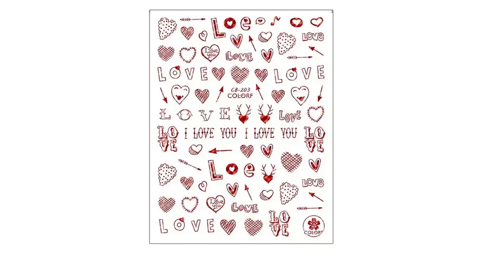 Akció Körömmatrica - CB-203 red Love Valentin