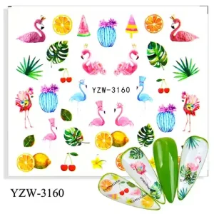 Olcsó Körömmatrica - YZW-3160 flamingó