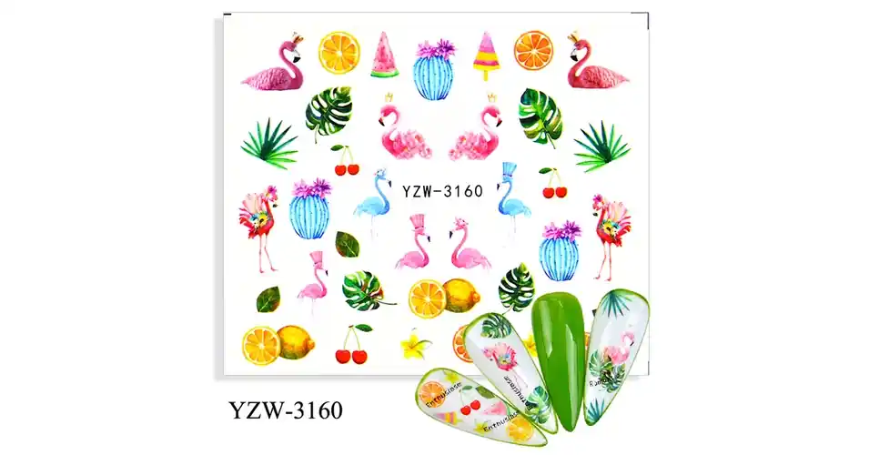 Olcsó Körömmatrica - YZW-3160 flamingó