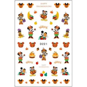 Gyors kiszállítás Körömmatrica - D221 Halloween Mickey ősz