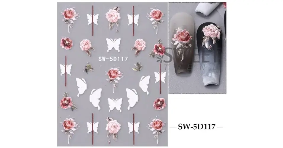 Körömmatrica - SW-5D117 virág Utolsó esély