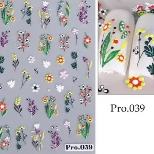 Végkiárusítás Körömmatrica - Pro.039 virág