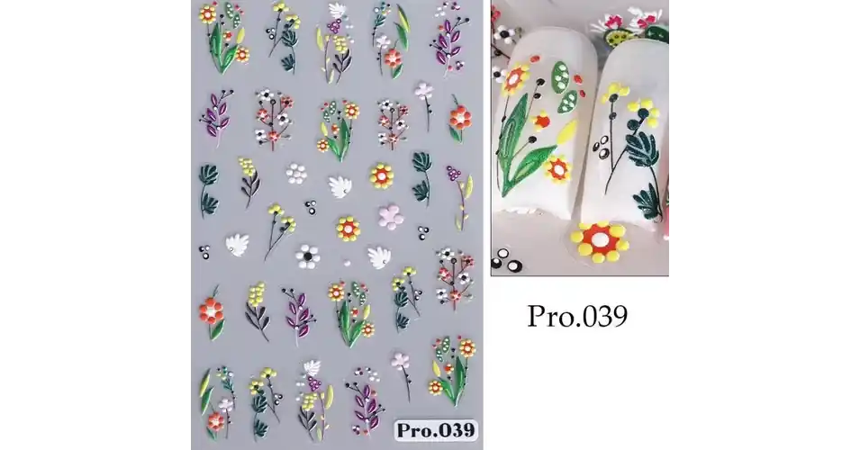 Végkiárusítás Körömmatrica - Pro.039 virág