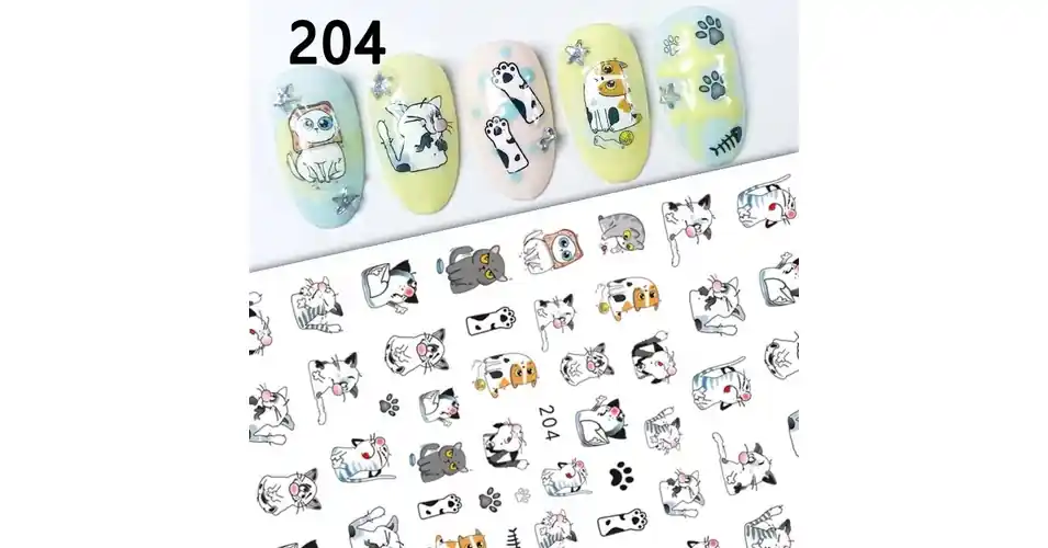 Árengedmény Körömmatrica - 204 Cica