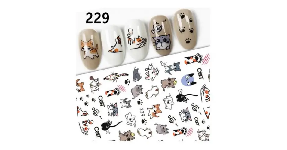 Népszerű Körömmatrica - 229 cica