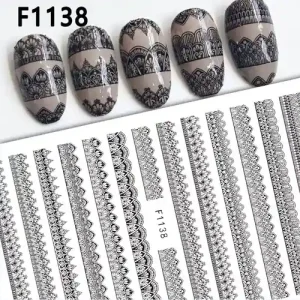 Kihagyhatatlan ajánlat Körömmatrica - F1138 csipke black