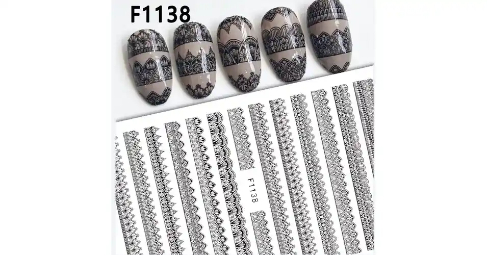 Kihagyhatatlan ajánlat Körömmatrica - F1138 csipke black