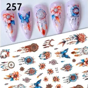 Körömmatrica - 257 őszi virág Szuper akció