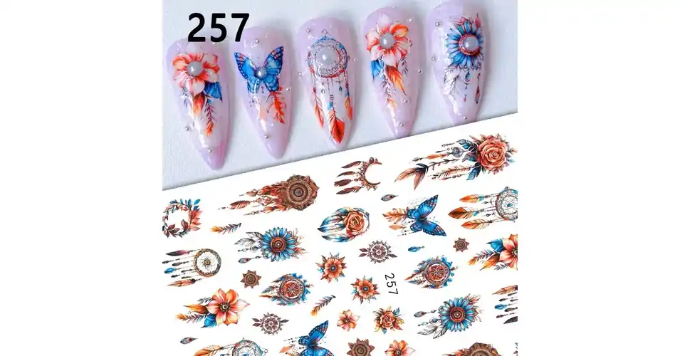 Körömmatrica - 257 őszi virág Szuper akció