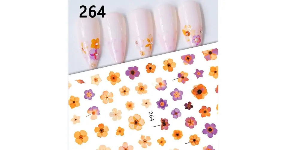Körömmatrica - 264 őszi virág Azonnali szállítás
