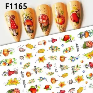Körömmatrica - F1165 ősz falevél Csak ma
