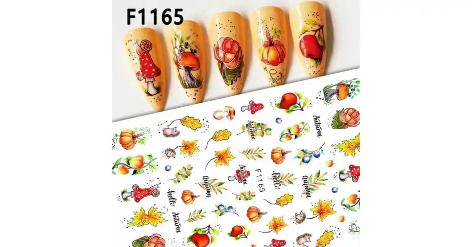 Körömmatrica - F1165 ősz falevél Csak ma