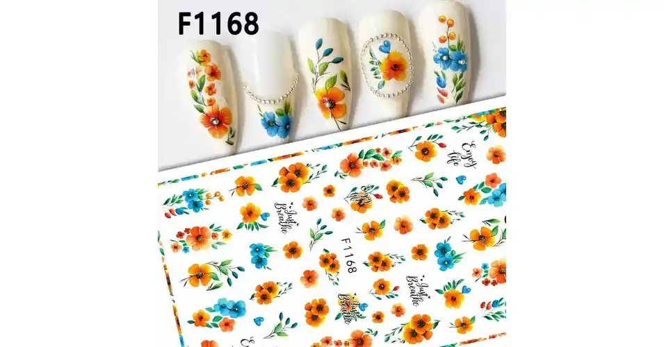 Körömmatrica - F1168 virág Kedvezményes ár