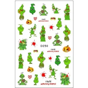 Szezonális akció Körömmatrica - D250 Grincs Halloween
