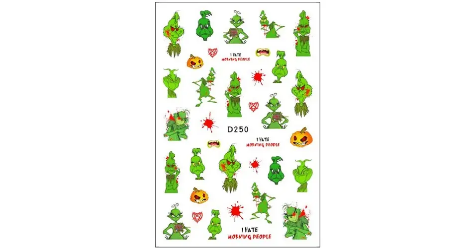 Szezonális akció Körömmatrica - D250 Grincs Halloween