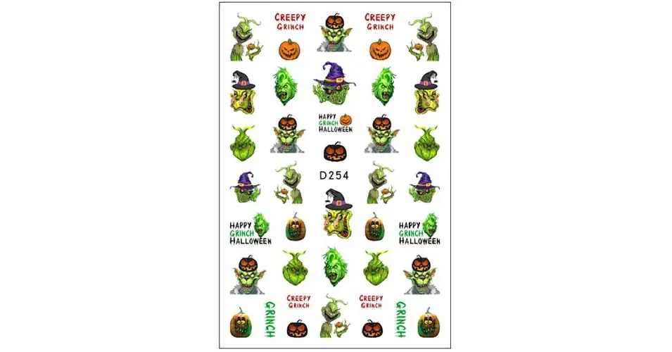 Prémium Körömmatrica - D254 Grincs Halloween