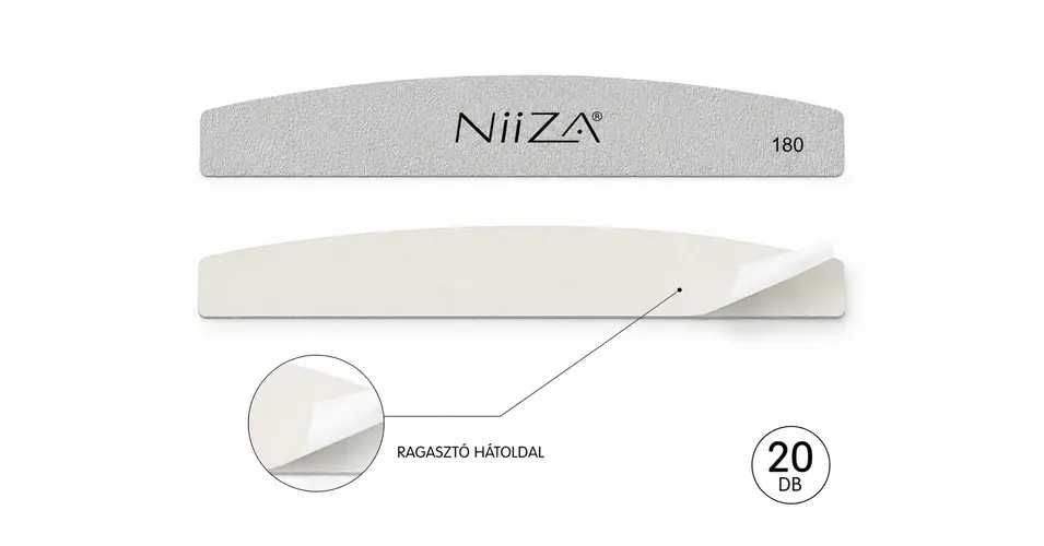 Kiárusítás NiiZA körömreszelő eldobható cserepapír metal BASE alaphoz 20db íves szürke 180