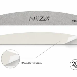 Nézd meg most NiiZA körömreszelő eldobható cserepapír metal BASE alaphoz 20db íves szürke 240