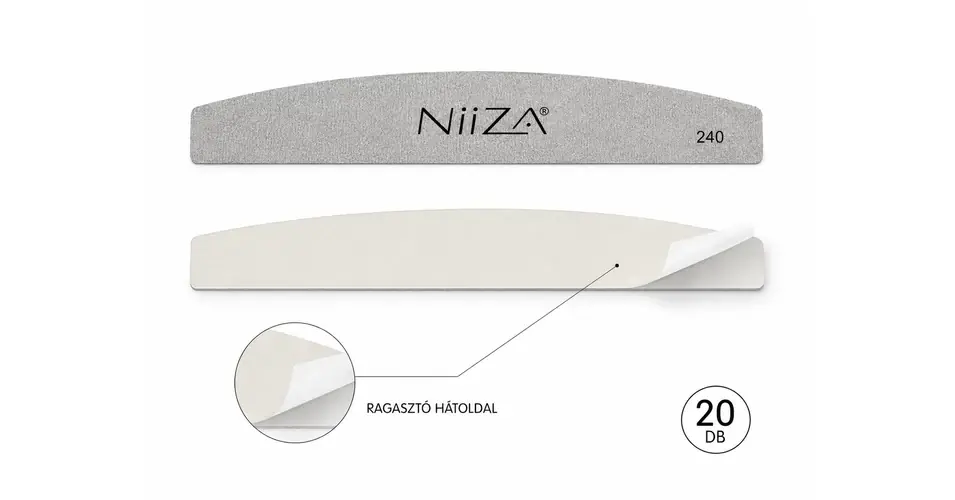 Nézd meg most NiiZA körömreszelő eldobható cserepapír metal BASE alaphoz 20db íves szürke 240
