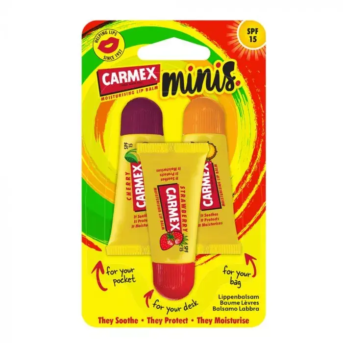 Olcsó CARMEX Minis ajakápoló cseresznye, eper, ananász-menta (3x5g)