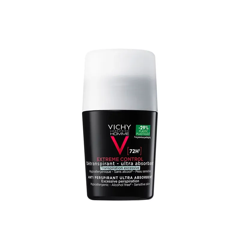 Olcsóbb VICHY Homme Izzadságszabályozó golyós dezodor 72H hatékonysággal (50ml)