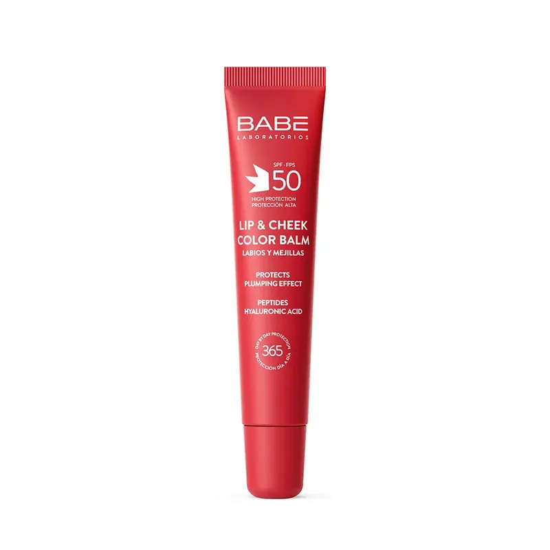 Népszerű BABÉ Lip&Cheek színezett szájfény és pirosító SPF50 - Red (20ml)