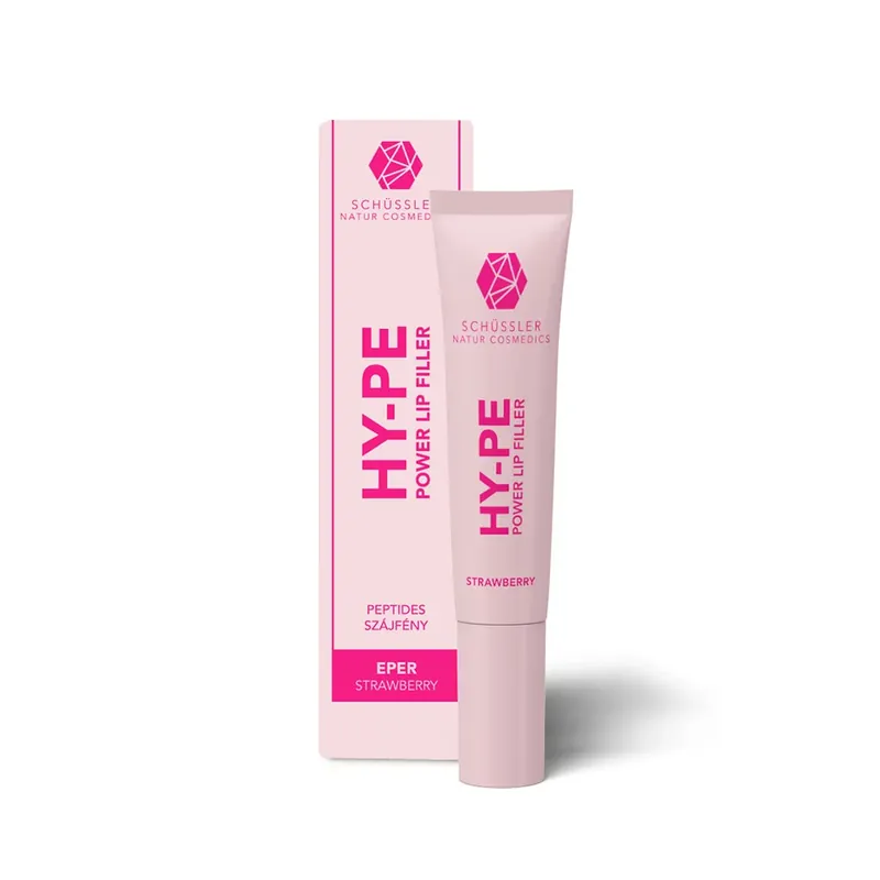 SCHÜSSLER HY-PE Volumennövelő peptides ajakbalzsam - eper (10ml) Expressz kézbesítés