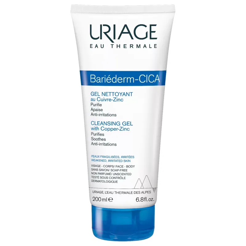 Gyors szállítás Uriage Bariéderm Cica CU-ZN tisztító gél 200 ml