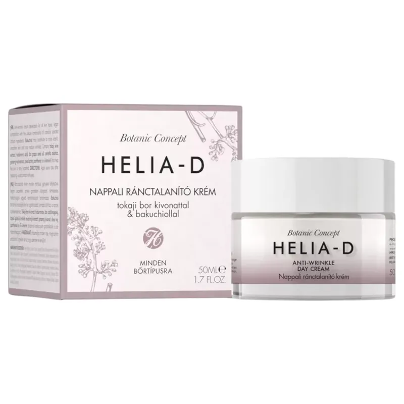 Akciós ár Helia-D Botanic Concept nappali ránctalanító krém Tokaji bor kivonattal és Bakuchiollal 50 ml