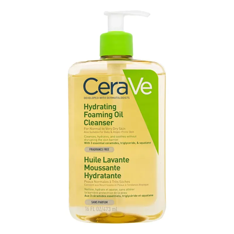 Olcsóbb CeraVe Hidratáló habzó olajos tisztító arcra és testre 473 ml