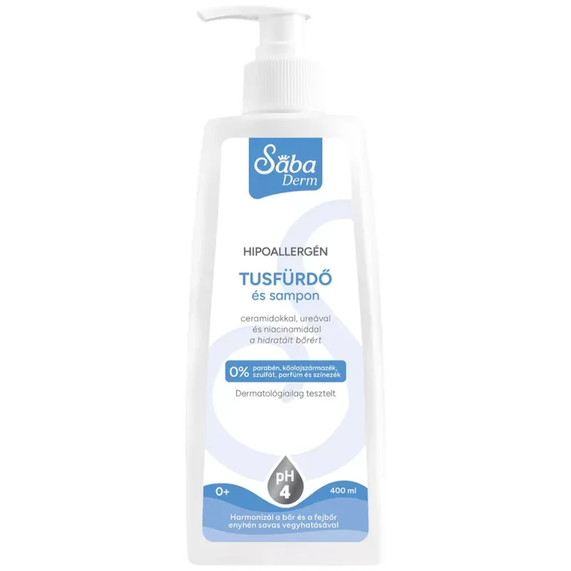 Sába Derm Tusfürdő és sampon 400 ml Expressz kézbesítés