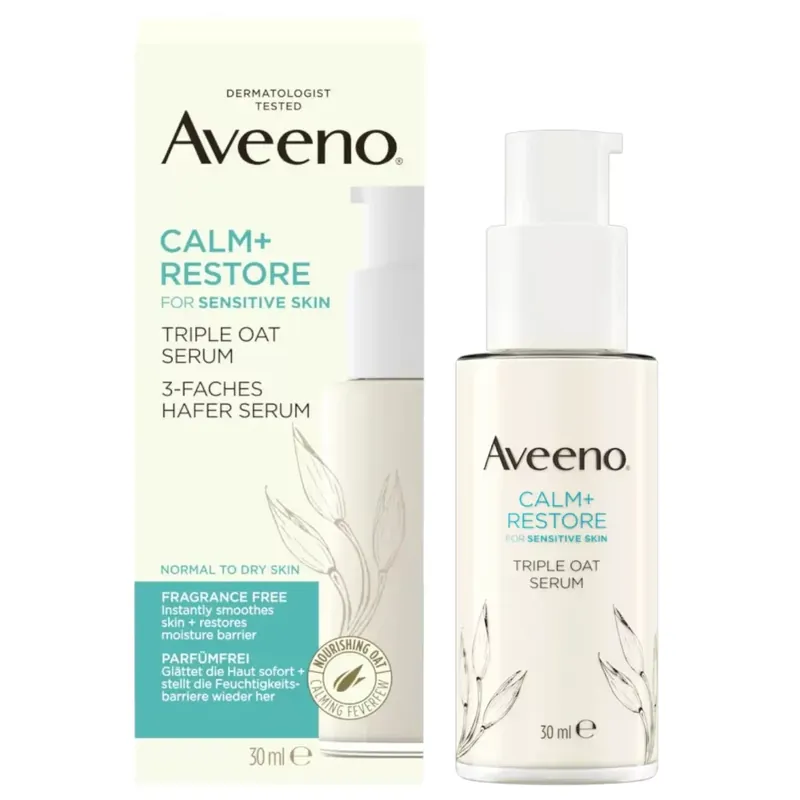 Aveeno Calm+Restore hármas hatású arcszérum zabbal 30 ml Korlátozott ajánlat