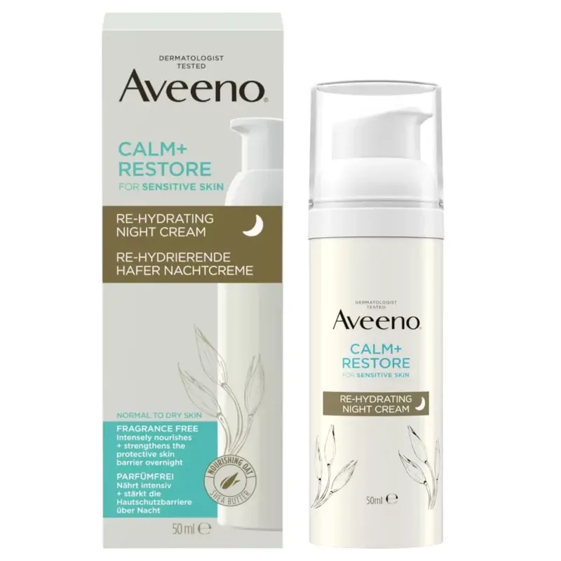 Akció Aveeno Calm+Restore hidratáló éjszakai krém arcra 50 ml