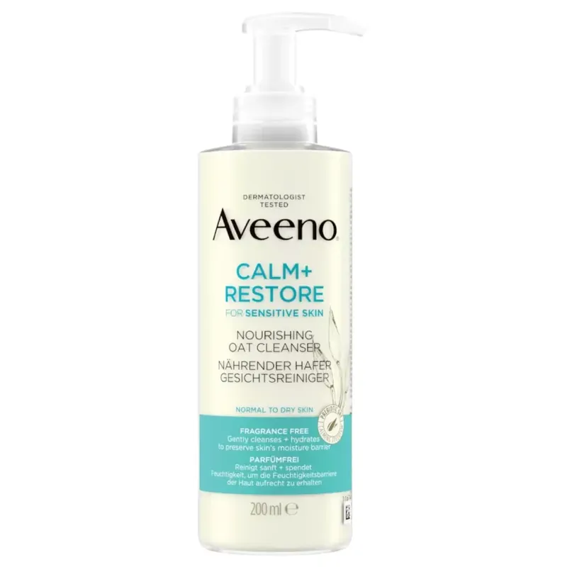 Azonnali szállítás Aveeno Calm+Restore tisztító gél arcra 200 ml
