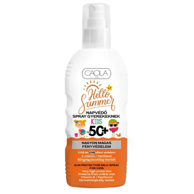 Szezonális akció Caola Hello Summer Kids napozó spray SPF 50+ 200 ml