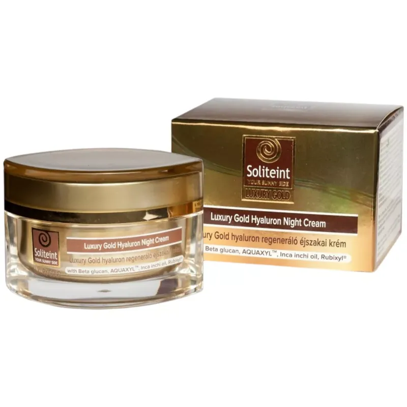 Korlátozott ajánlat Soliteint Luxury Gold Hyaluron éjszakai krém 50ml